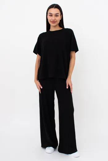 Комплект из ангоры футболка и штаны палаццо LIGHT ESSENCE 5122/250 Giulia (black), черный