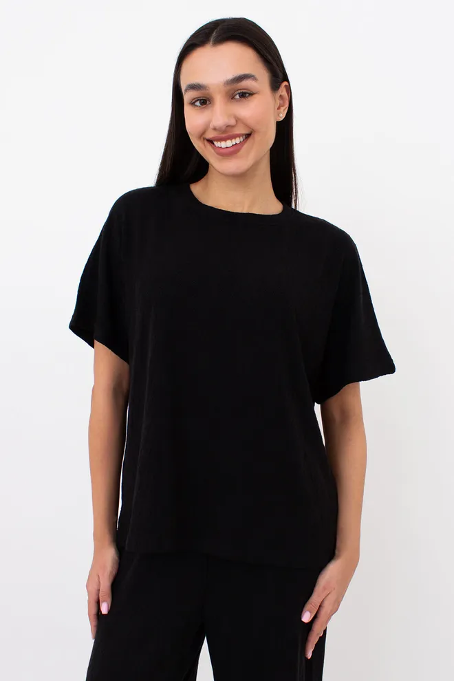 Комплект из ангоры футболка и штаны палаццо LIGHT ESSENCE 5122/250 Giulia (black), черный