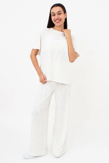 Комплект из ангоры футболка и штаны палаццо LIGHT ESSENCE 5122/250 Giulia (milk), белый