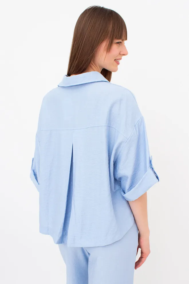 Комплект из жатого льна (рубашка и брюки) VOYAGE 5401/220 Giulia (light blue), голубой