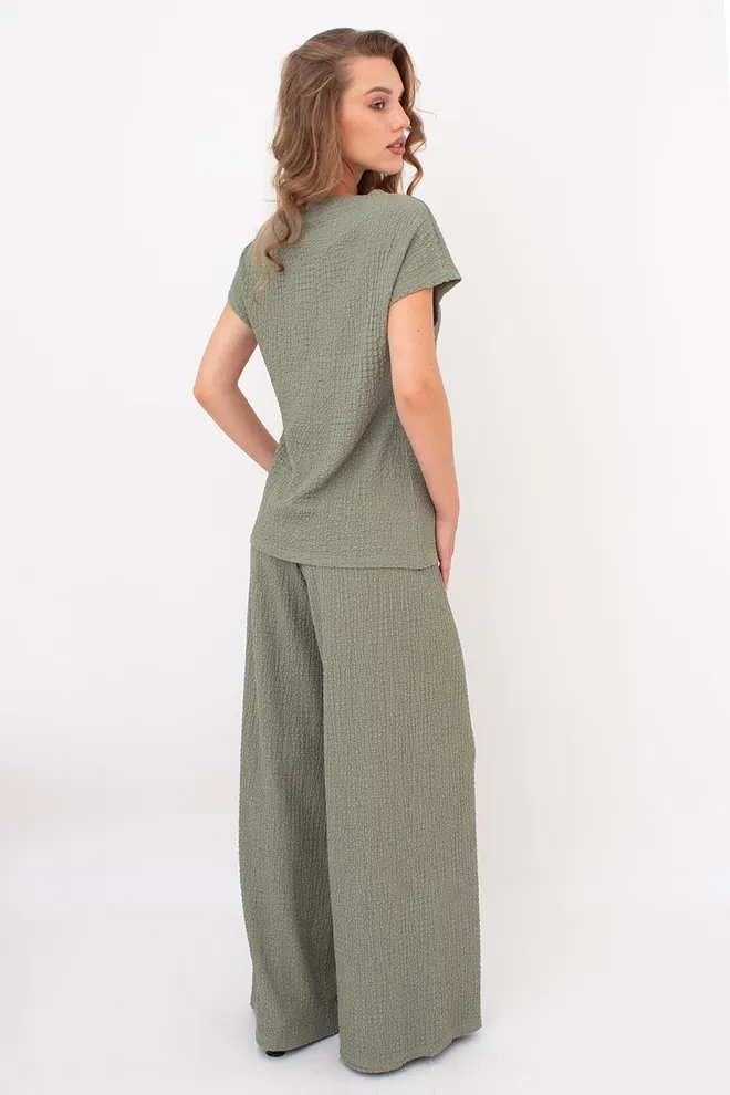 Комплект из жатой ткани (футболка и штаны) WHISPERED FOLDS 5123/260 Giulia (mint green), зелёный