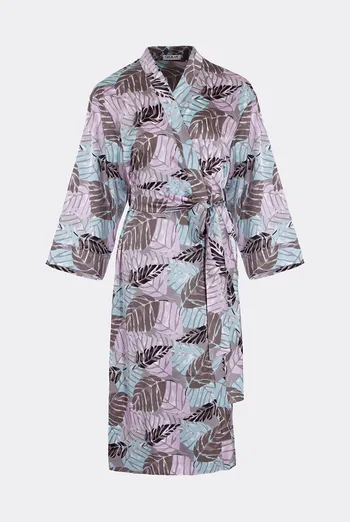 Халат на запах с принтом LEAFSONG 7338/050 Giulia (mokko print), коричневый