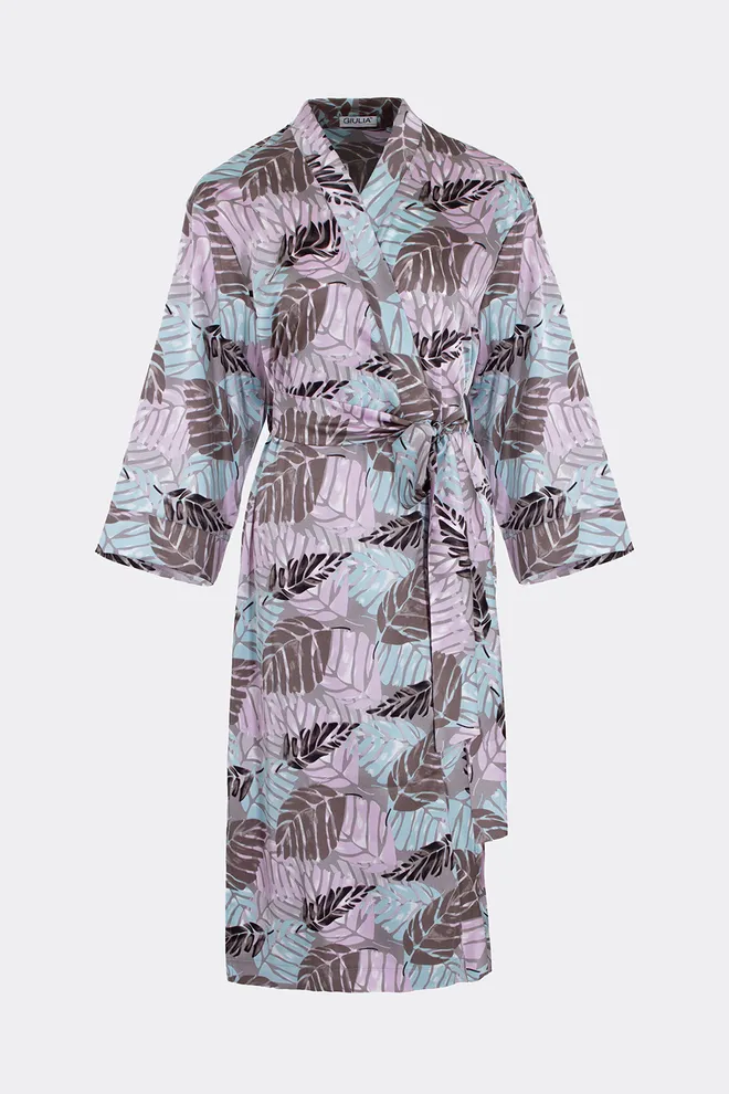 Халат на запах с принтом LEAFSONG 7338/050 Giulia (mokko print), коричневый