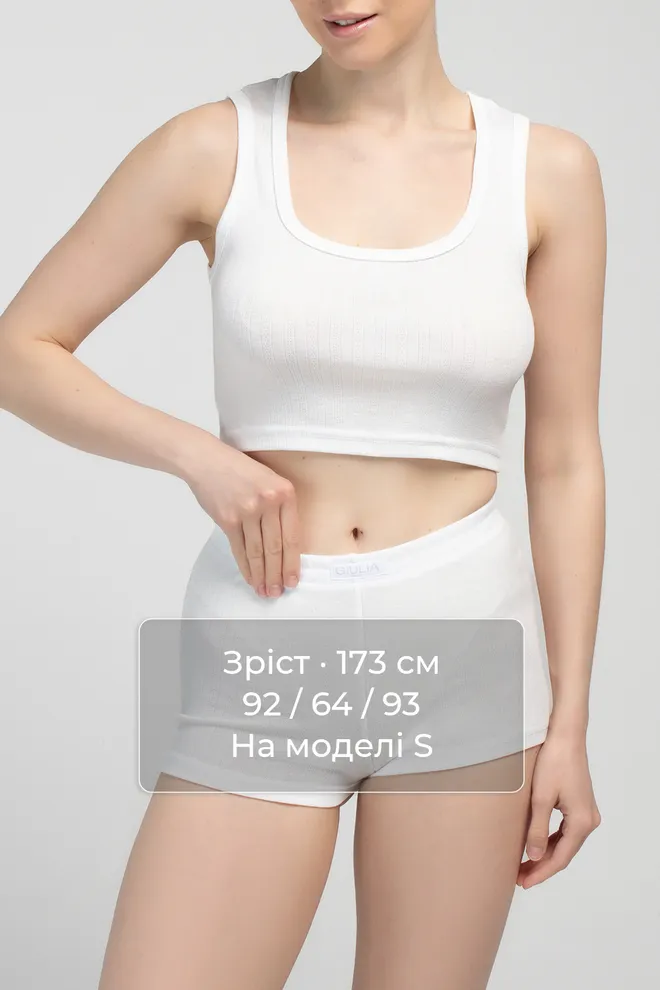 Трикотажный комплект топ и трусики MALLOW 6201/310 Giulia (milk), белый