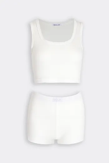 Трикотажный комплект топ и трусики MALLOW 6201/310 Giulia (milk), белый