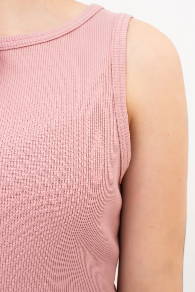 Майка женская в рубчик на широких бретелях RIB 3808/010 Giulia (dusty rose), розовый