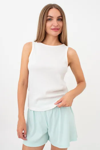 Майка женская в рубчик на широких бретелях RIB 3808/010 Giulia (milk), белый Майка женская в рубчик на широких бретелях RIB 3808/010 Giulia (milk), белый