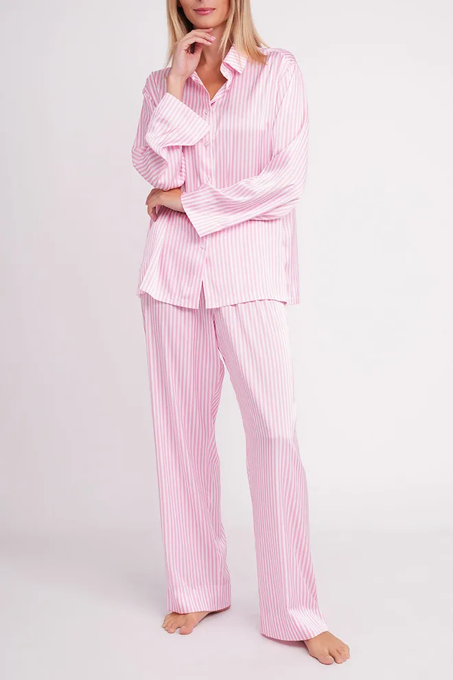 Піжама в смужку NAP QUEEN 5902/050 Giulia (white/amaranth pink), білий/рожевий