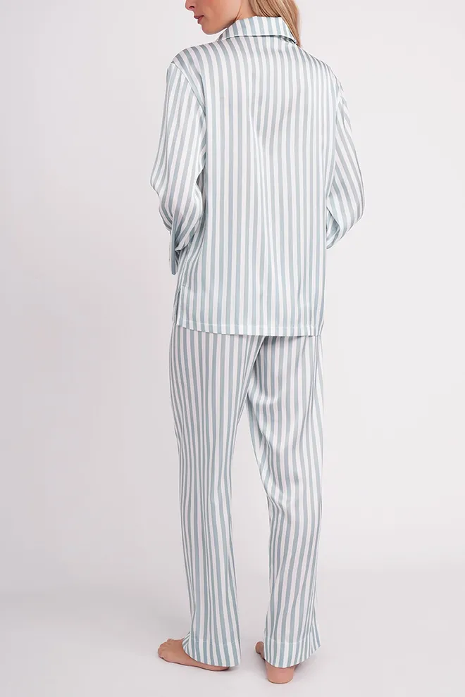 Піжама в смужку NAP QUEEN 5902/050 Giulia (white/grayish teal), білий/зелений