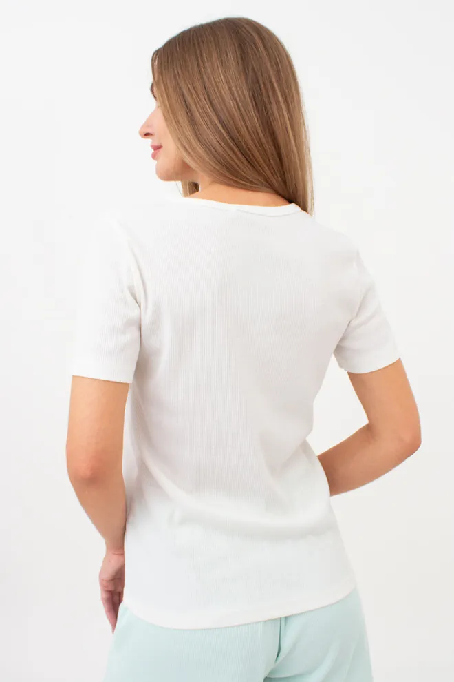 Футболка женская в рубчик RIB 4804/010 Giulia (milk), белый