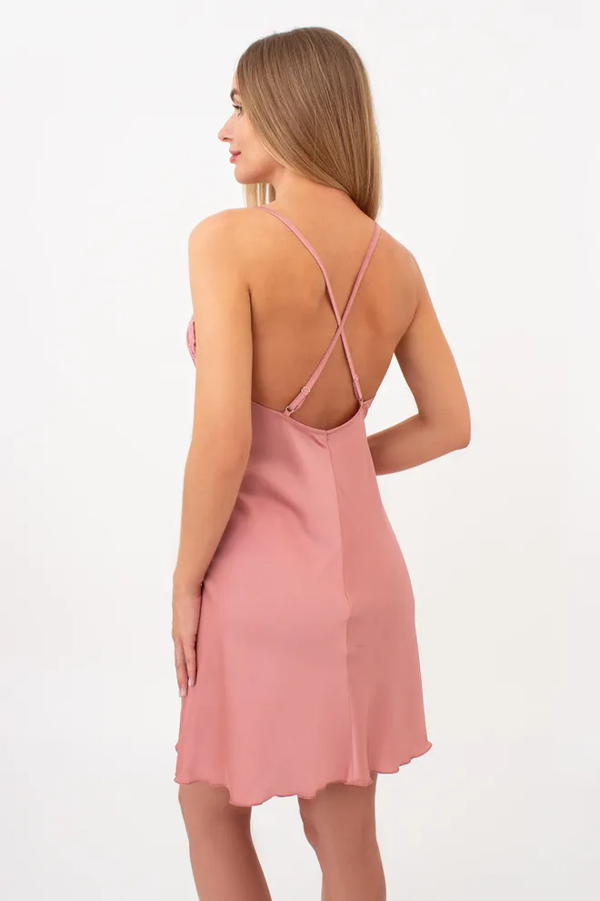 Шелковая ночная сорочка HELENA 8011/051 Giulia (antique rose), розовый