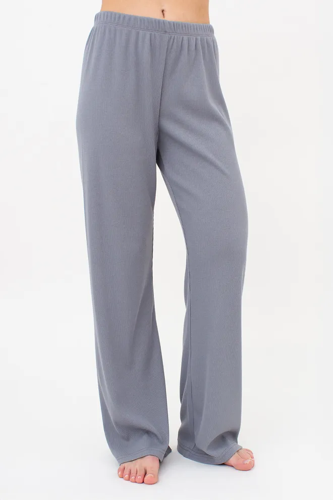 Штаны женские в рубчик RIB 4307/010 Giulia (grey), серый