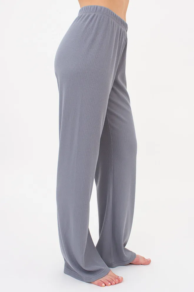 Штаны женские в рубчик RIB 4307/010 Giulia (grey), серый