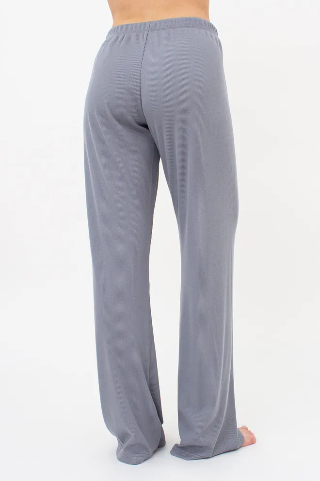 Штаны женские в рубчик RIB 4307/010 Giulia (grey), серый