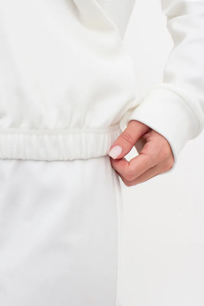 Теплый флисовый комплект свитшот и штаны FLEECE FLOW 5807/210 Giulia (milk), белый