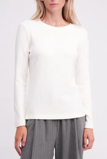 Трикотажный лонгслив MOSSLINES 7003/150 Giulia (white dove), белый