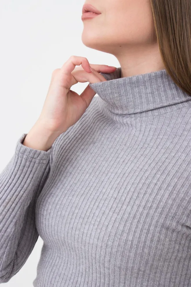 Теплая водолазка в рубчик WARMLY TOUCH 4902/150 Giulia (grey), серый