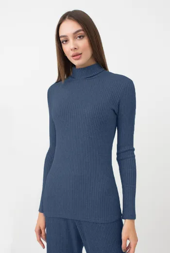 Теплая водолазка в рубчик WARMLY TOUCH 4902/150 Giulia (epruse), синий Теплая водолазка в рубчик WARMLY TOUCH 4902/150 Giulia (epruse), синий