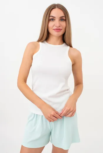 Женская майка из хлопка в рубчик RIB 3814/010 Giulia (milk), белый