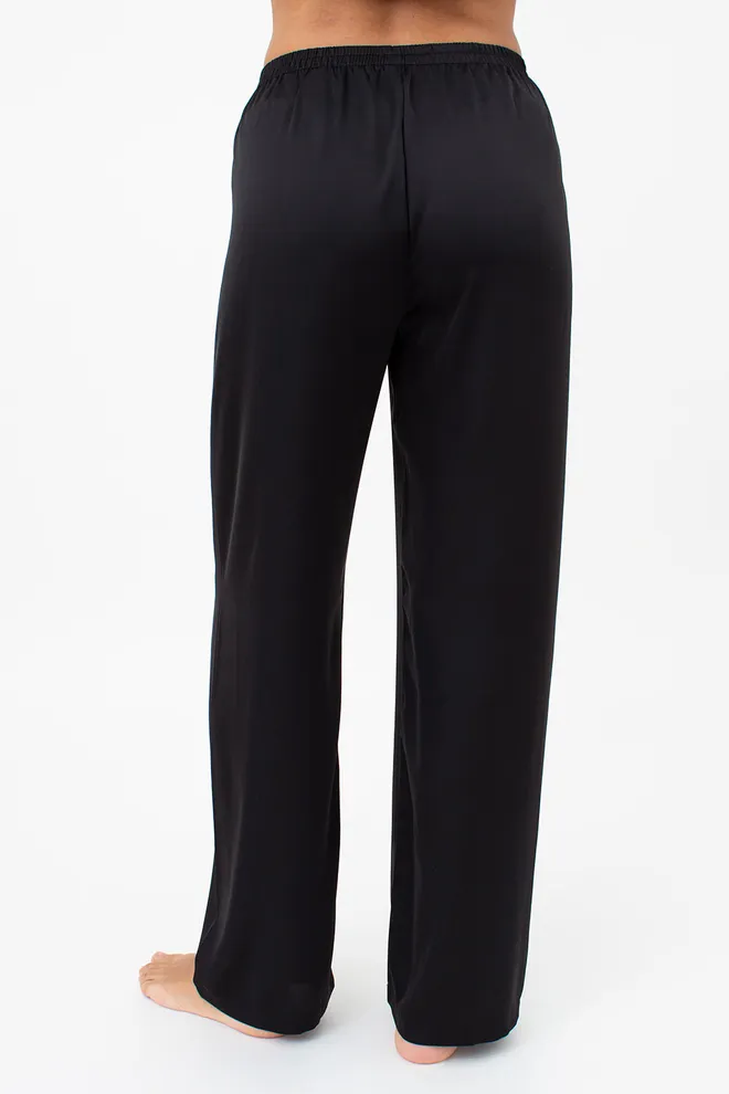 Женская шелковая пижама с жакетом и штанами в пионы BLOSSOM VEIL 5604/050 Giulia (peony sketch white/black), белый/черный