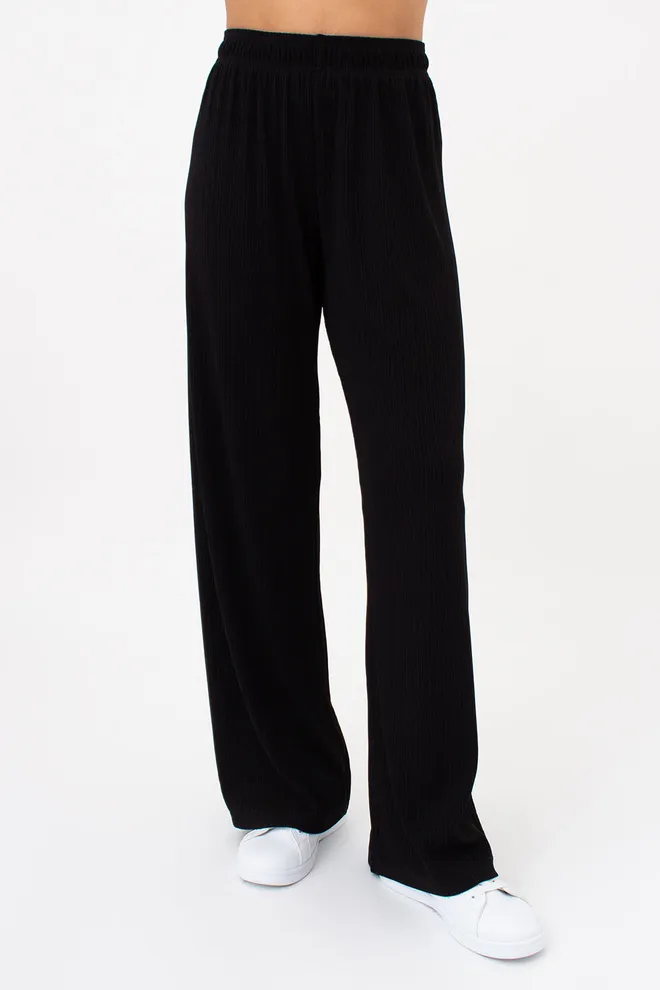 Женский комплект в рубчик лонгслив и штаны RIPPLEWEAR 5341/260 Giulia (black), черный