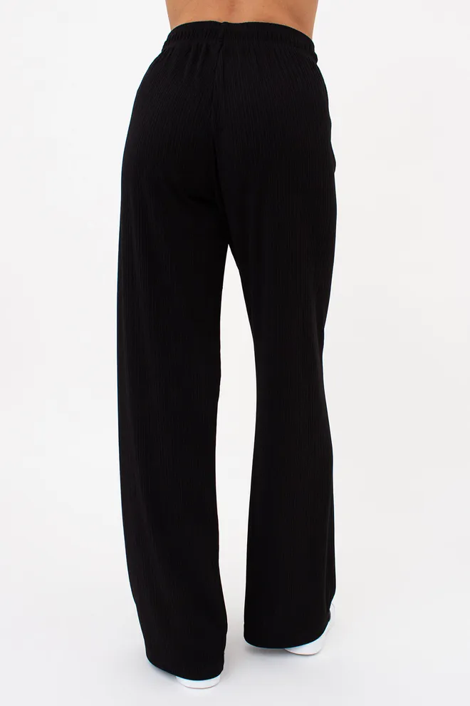 Женский комплект в рубчик лонгслив и штаны RIPPLEWEAR 5341/260 Giulia (black), черный