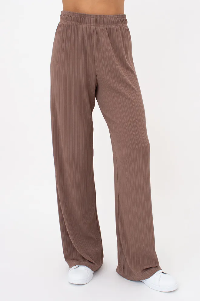 Женский комплект в рубчик лонгслив и штаны RIPPLEWEAR 5341/260 Giulia (mokko), коричневый