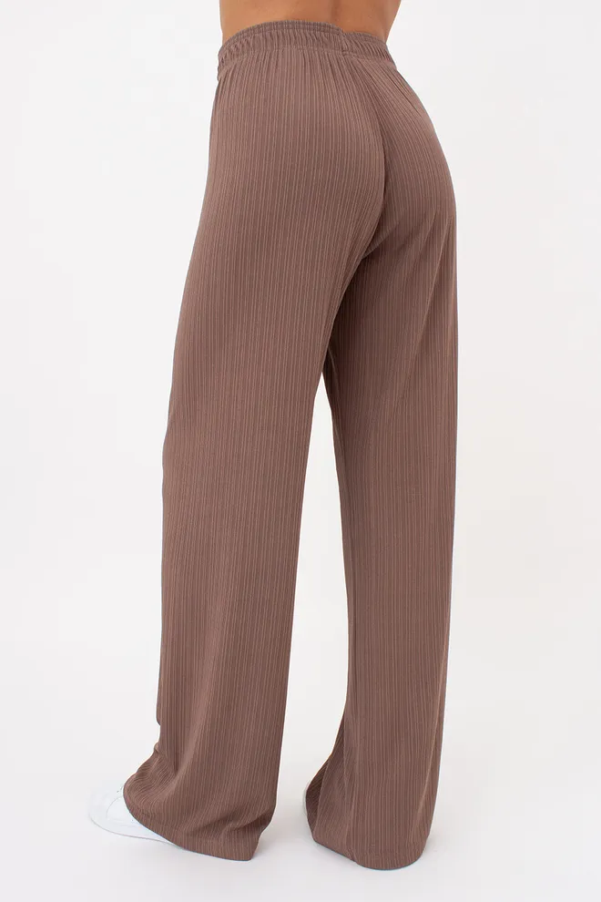 Женский комплект в рубчик лонгслив и штаны RIPPLEWEAR 5341/260 Giulia (mokko), коричневый