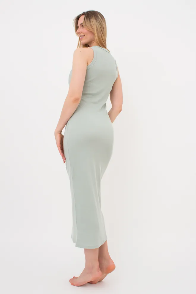 Женское платье в рубчик RIB 8706/010 Giulia (mint), зеленый