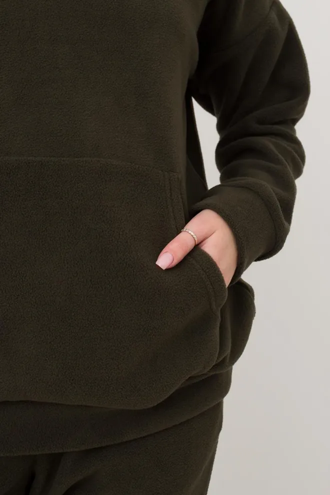 Женский спортивный костюм худи и штаны Street Style 5801/210 Giulia (khaki)