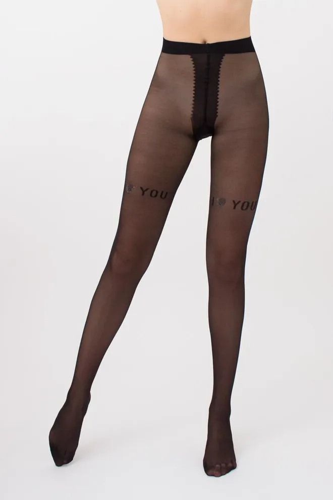 Колготки с рисунком и люрексом Adore 20 den model 5 Giulia (nero), черный