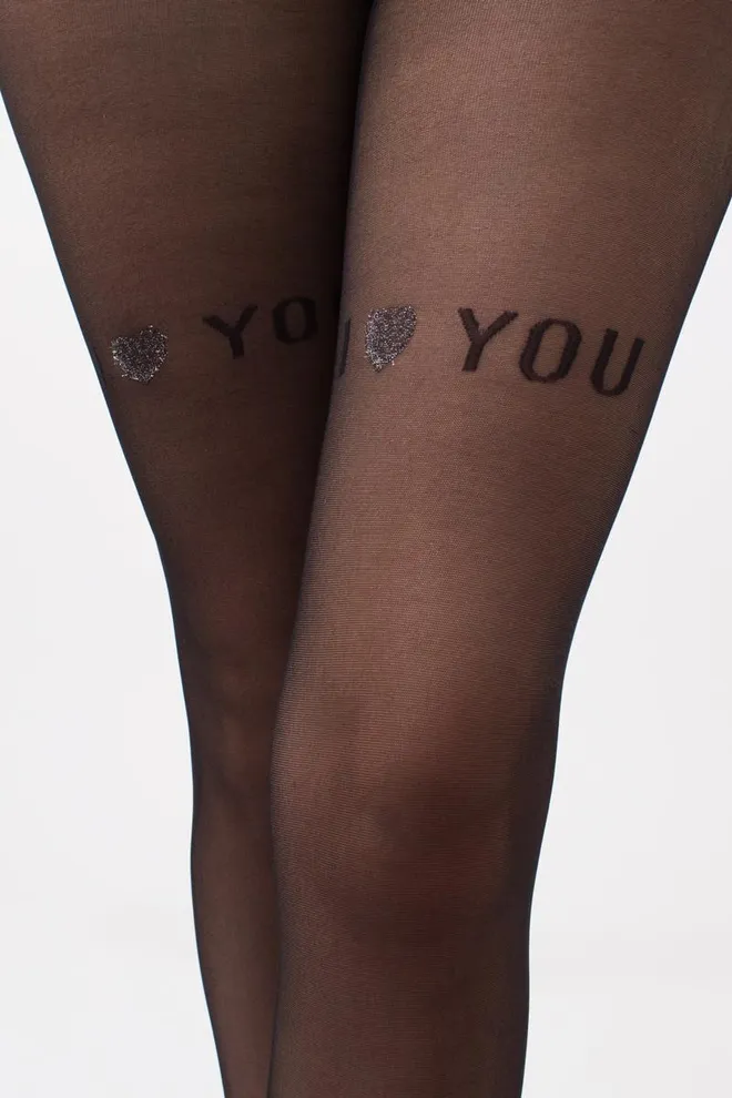 Колготки с рисунком и люрексом Adore 20 den model 5 Giulia (nero), черный