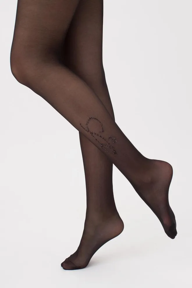 Колготки з малюнком і люрексом Adore 20 (2) Giulia (nero), чорний