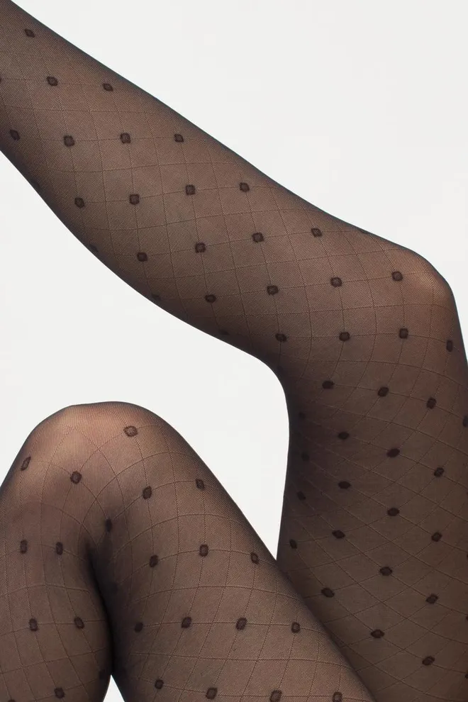 Колготки в горох с имитацией сетки Afina 40 den model 4 Giulia (nero)
