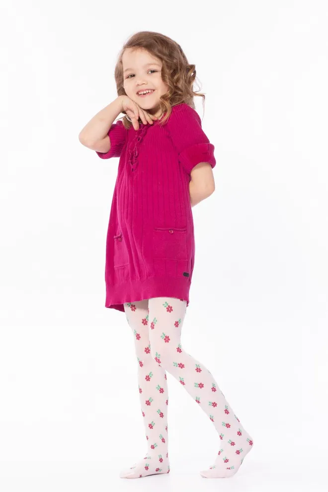 Детские колготки с цветочками Alana 20 den model 2 Giulia (bianco)