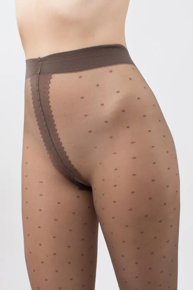 Колготки в горох Amalia 20 den model 1 Giulia (tabaco), коричневый