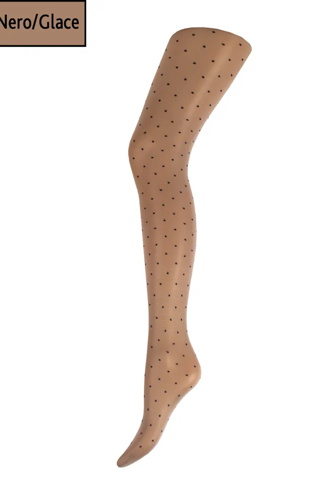 Колготки в горох с силиконовым поясом Amalia impresso 40 den model 1 Giulia (nero/glace)