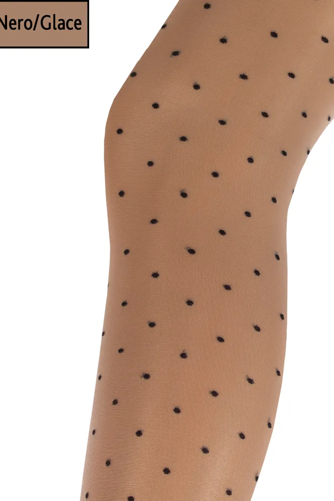 Колготки в горох с силиконовым поясом Amalia impresso 40 den model 1 Giulia (nero/glace)