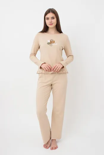 Пижама женская хлопковая со штанами Amour 5336/010 Giulia (beige) Пижама женская хлопковая со штанами Amour 5336/010 Giulia (beige)