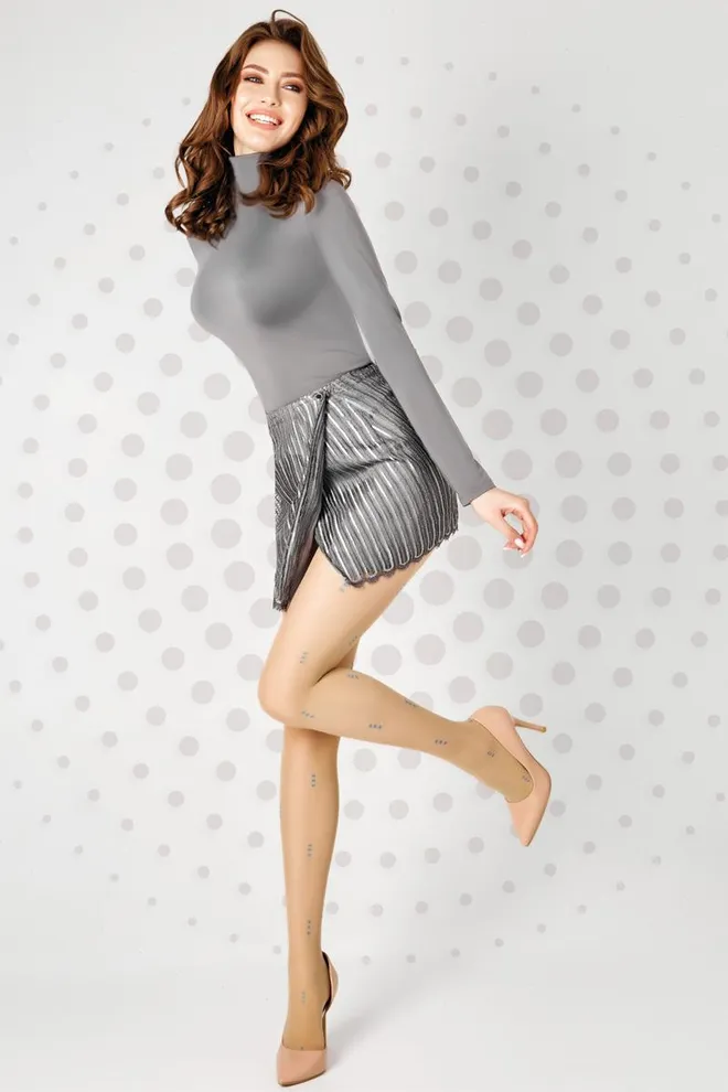 Колготки с принтом Aria 40 den model 1 Giulia (nero/blue)