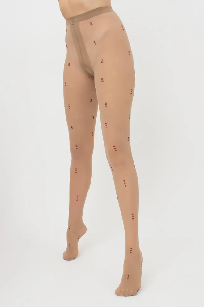 Колготки с принтом Aria 40 den model 1 Giulia (glace/marsala)
