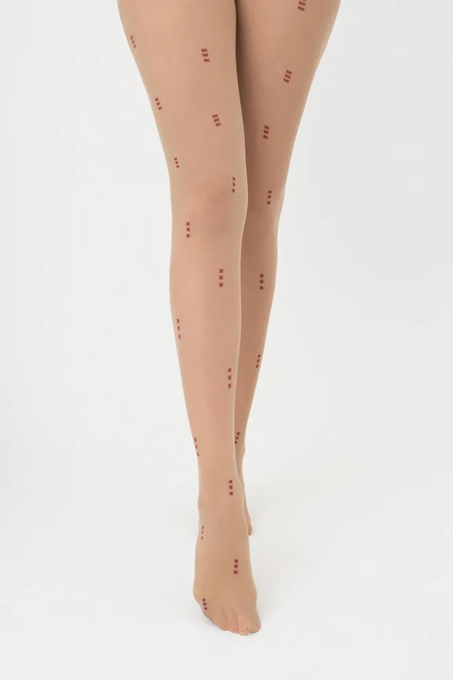 Колготки с принтом Aria 40 den model 1 Giulia (glace/marsala)