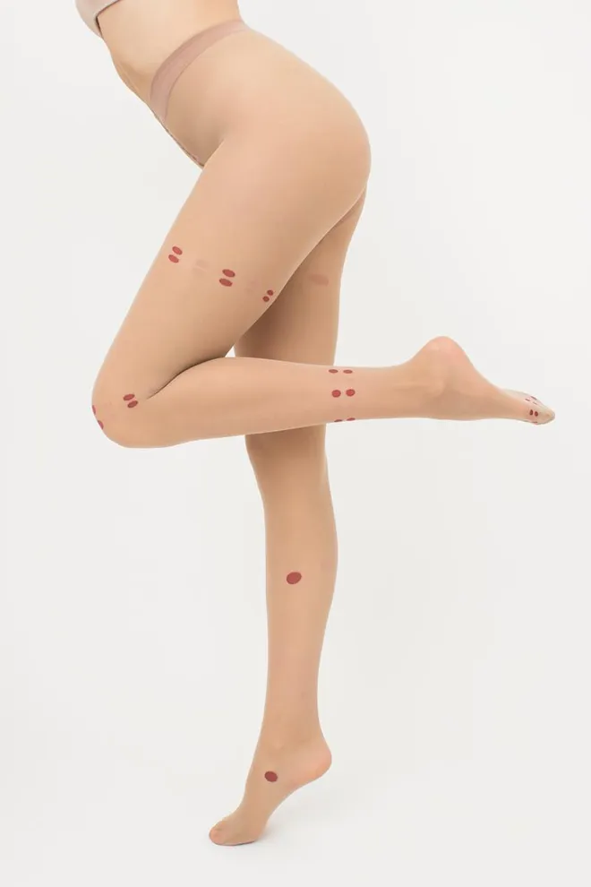 Колготки с принтом Aria 40 den model 2 Giulia (glace/marsala)