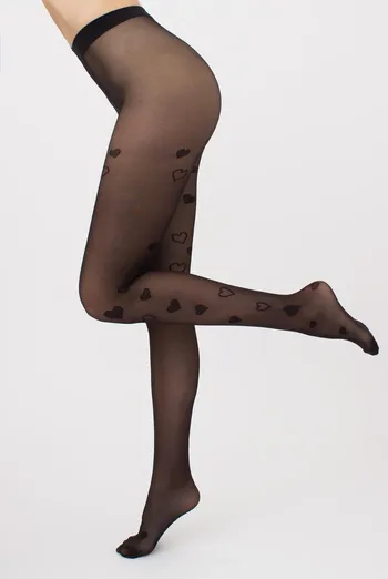 Колготки с рисунком сердечко Ayrys 20 den model 2 Giulia (nero)