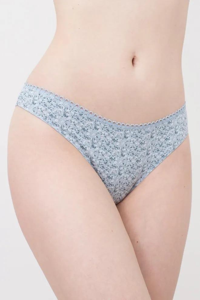 Трусики бразилиана из хлопка Alanya 2229/60 Giulia (print light gray)