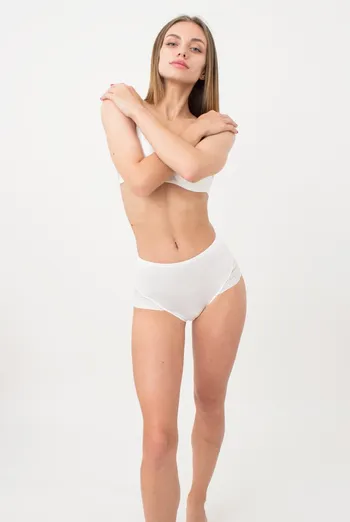 Женские высокие трусы слипы Allegra 2301/20 Giulia (whisper white)