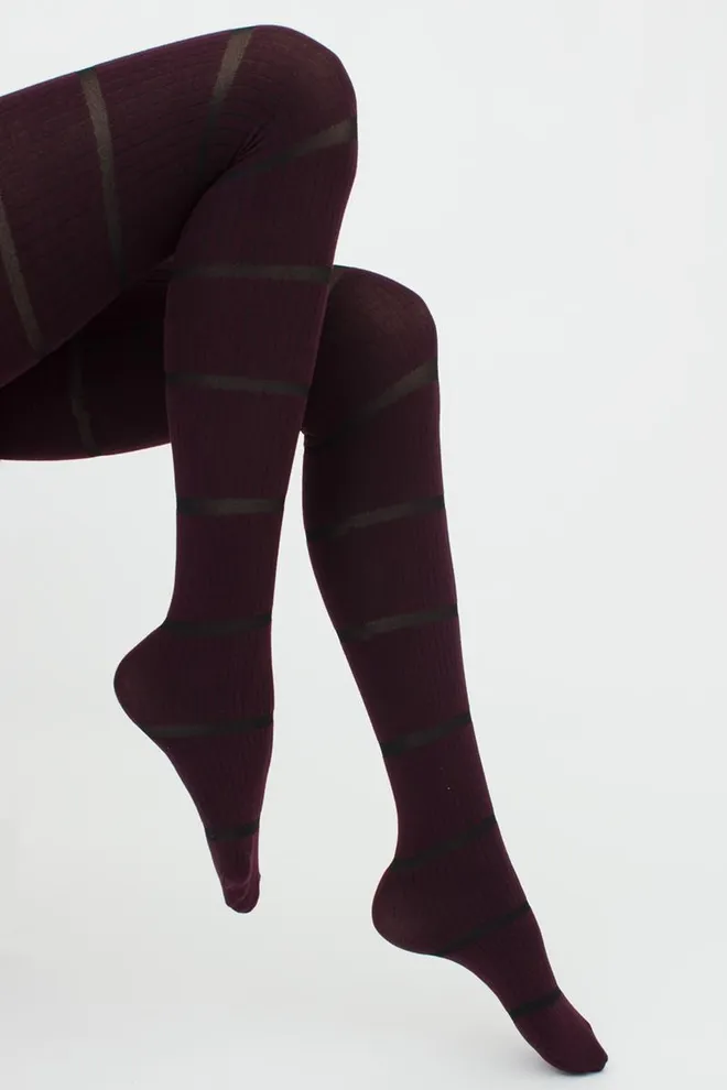 Колготки женские теплые с узором Background 150 den model 3 Giulia (vintage grape)