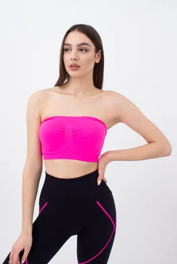 Топ бандо без бретелей Bandeau Giulia (pink neon)