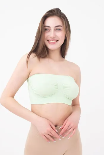 Топ бандо без бретелей Bandeau Giulia (green ash)