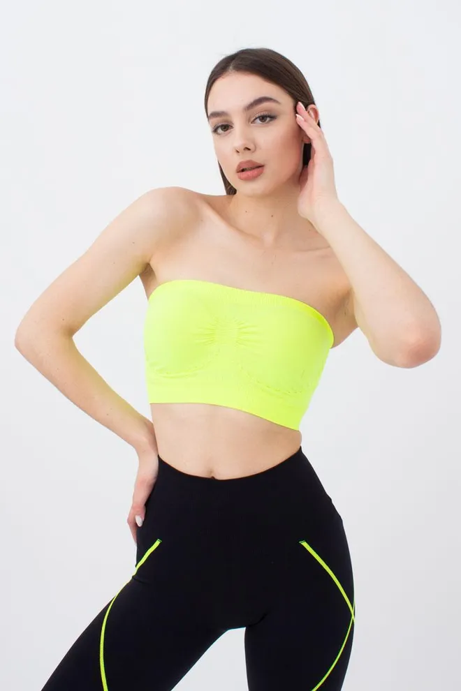 Топ бандо без бретелей Bandeau Giulia (yellow neon)